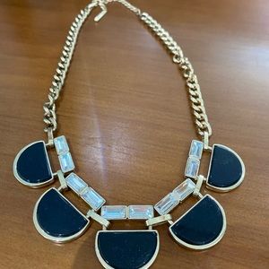 T Tahari Black and Gold Half Circle Necklace